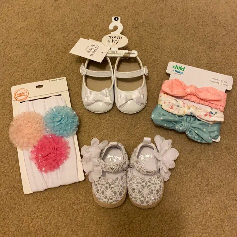 Baby shoes and baby headbands